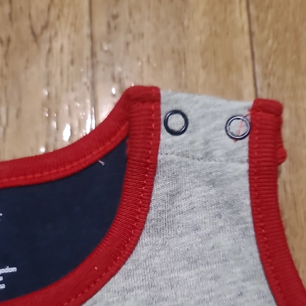 Carter's Gray Romper with Red Accents (AB1)